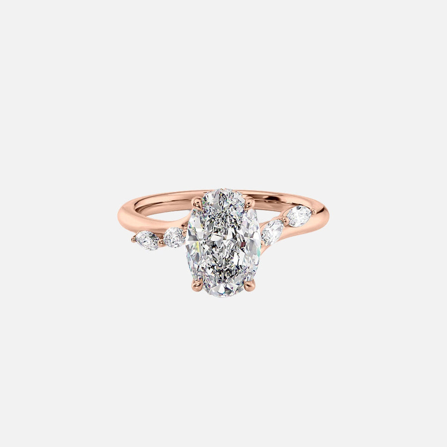  The Nova Oval Lab Diamond Ring 14k Rose Gold 001