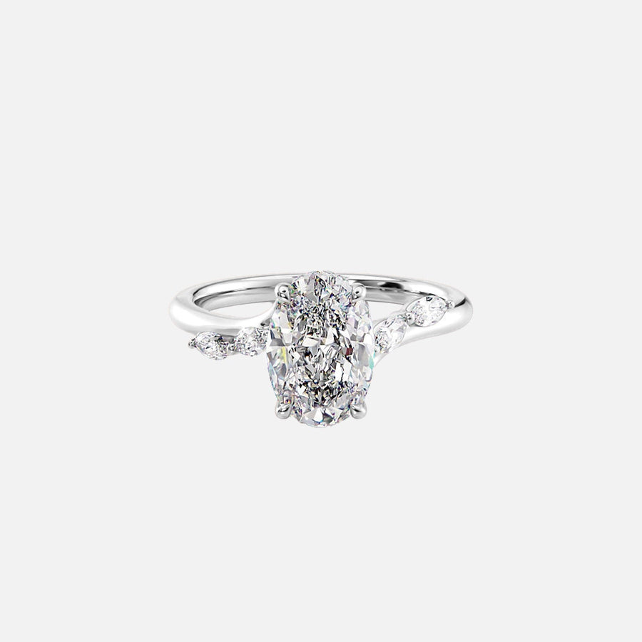  The Nova Oval Lab Diamond Ring 18k White Gold 001