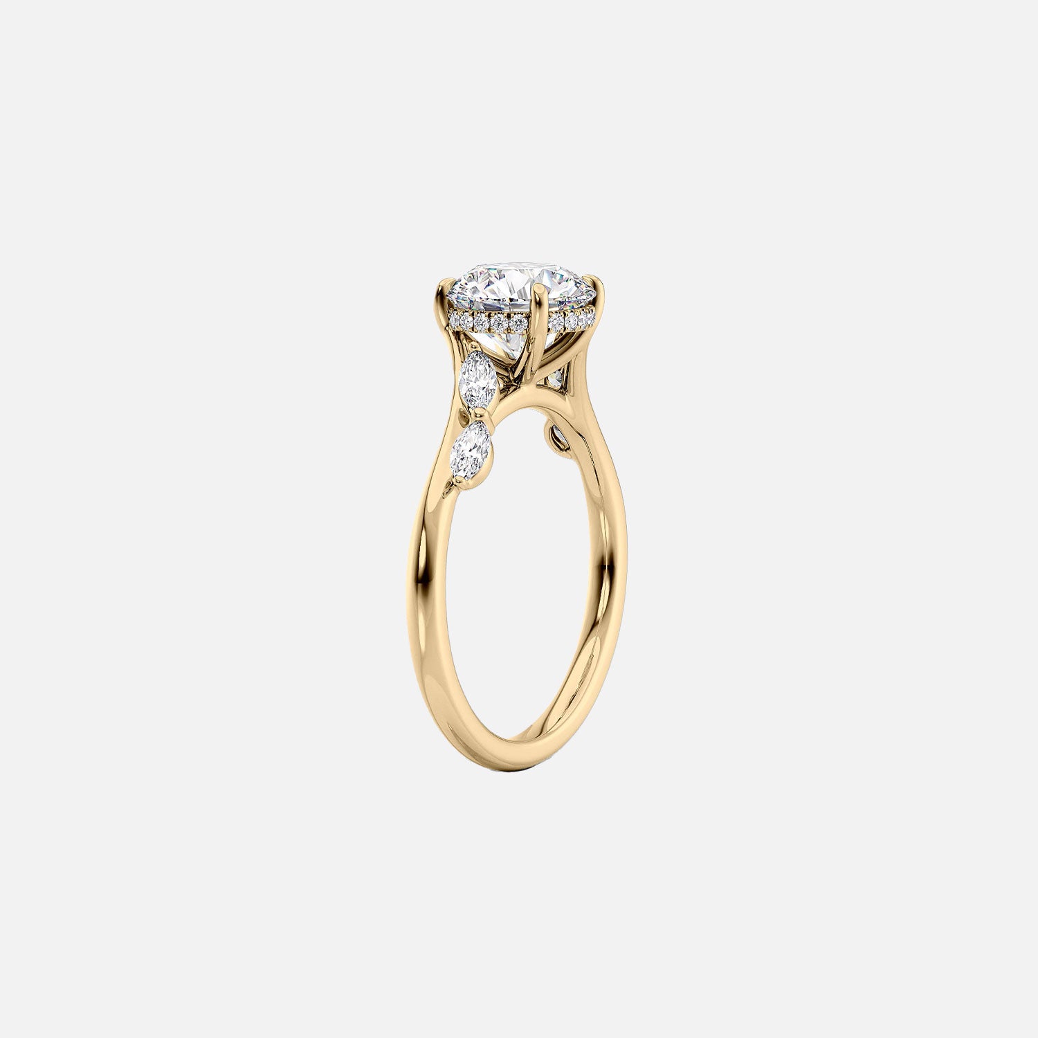  The Nova Pear Moissanite Ring 14k Yellow Gold 002