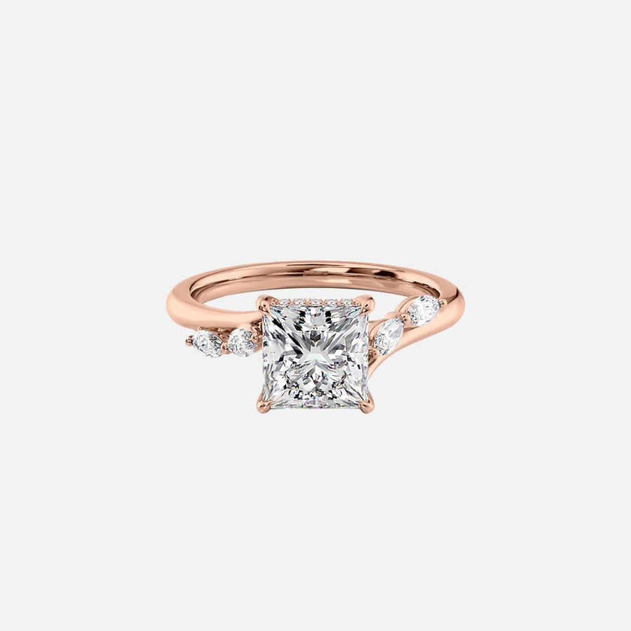  The Nova Princess Moissanite Ring 14k Rose Gold 001