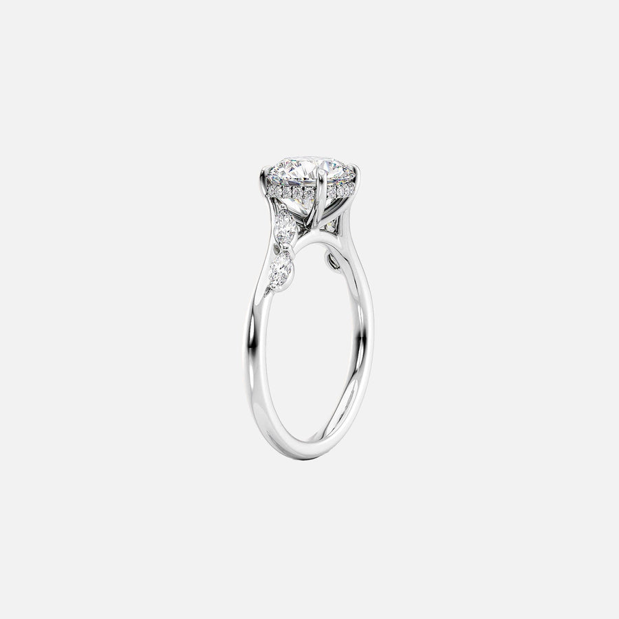  The Nova Radiant Moissanite Ring 14k White Gold 002