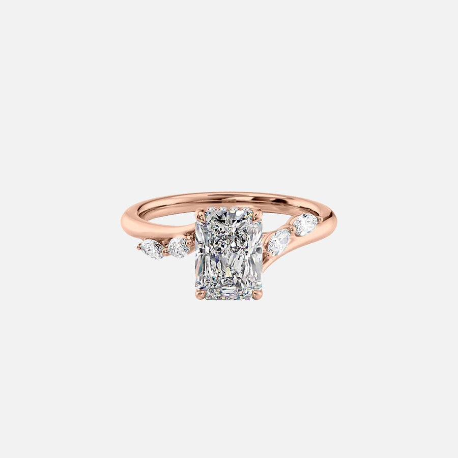  The Nova Radiant Moissanite Ring 18k Rose Gold 001