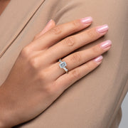  The Nova Radiant Moissanite Ring 18k White Gold 003