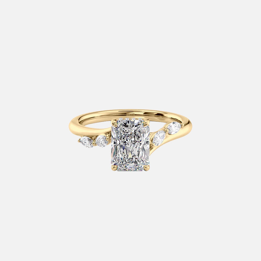  The Nova Radiant Moissanite Ring 18k Yellow Gold 001