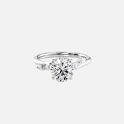  The Nova Round Moissanite Ring 14k White Gold 001