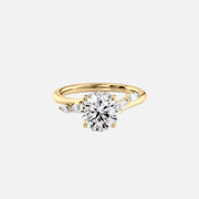  The Nova Round Moissanite Ring 18k Yellow Gold 001