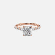  The Patricia Cushion Lab Diamond Ring 14k Rose Gold 001