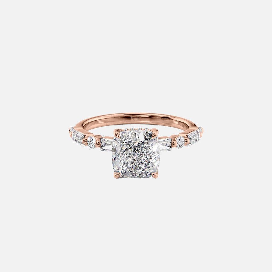  The Patricia Cushion Lab Diamond Ring 14k Rose Gold 001