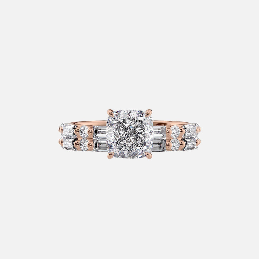  The Patricia Cushion Lab Diamond Ring 14k Rose Gold 003
