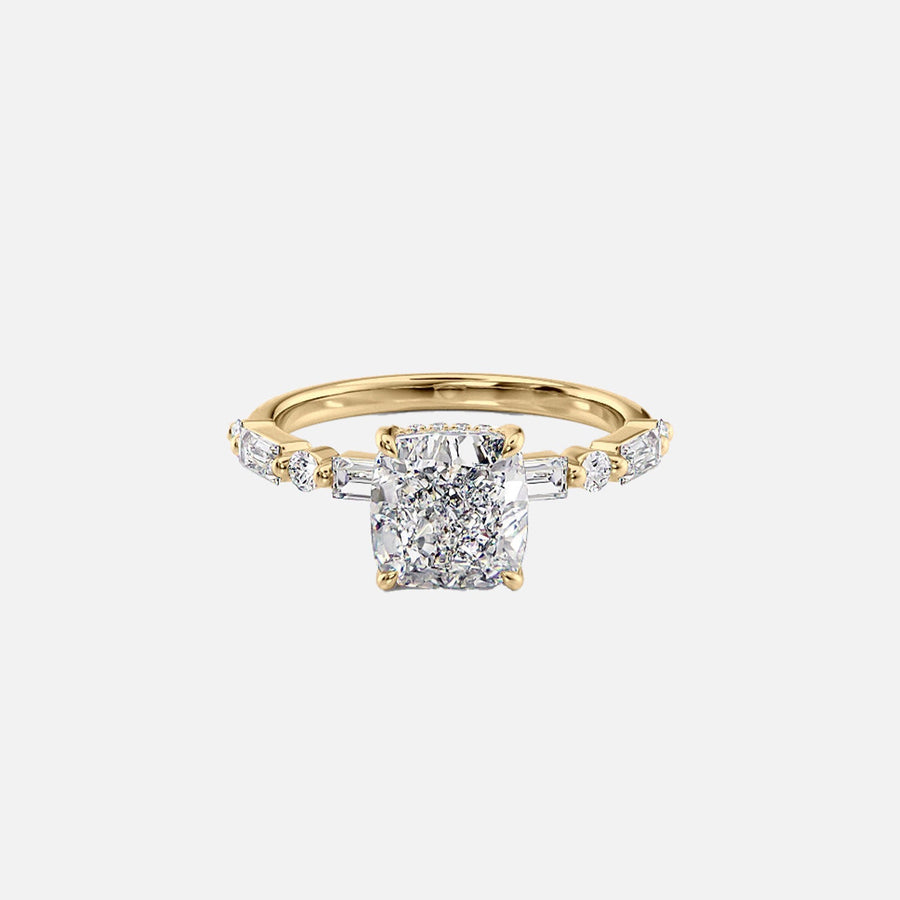 The Patricia Cushion Lab Diamond Ring 14k Yellow Gold 001