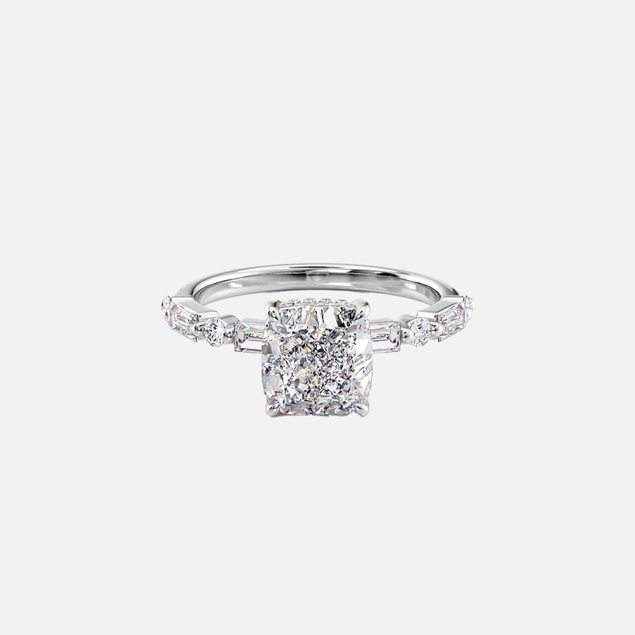  The Patricia Cushion Lab Diamond Ring 18k White Gold 001