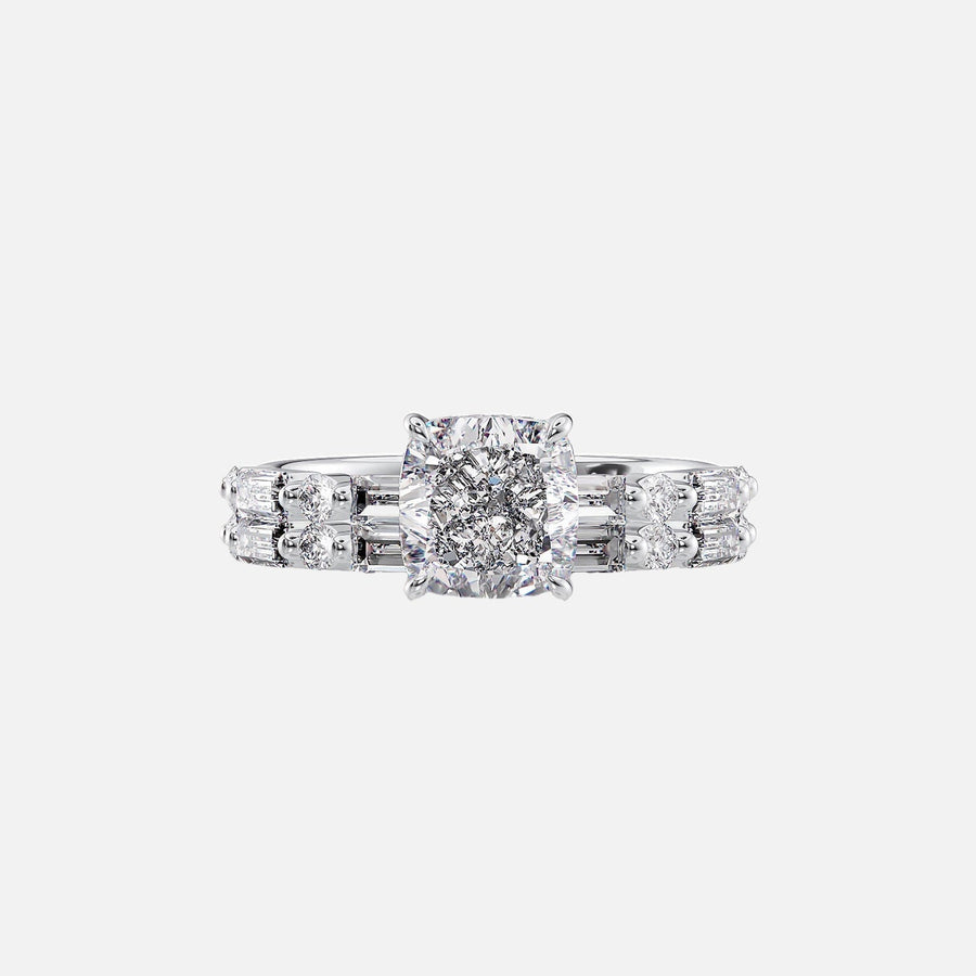  The Patricia Cushion Lab Diamond Ring 18k White Gold 003