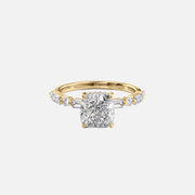 The Patricia Cushion Moissanite Ring 14k Yellow Gold 001