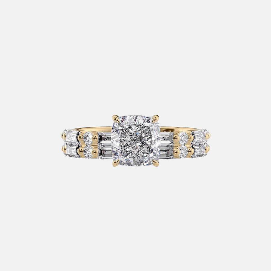  The Patricia Cushion Moissanite Ring 18k Yellow Gold 003