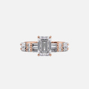  The Patricia Emerald Lab Diamond Ring 14k Rose Gold 003