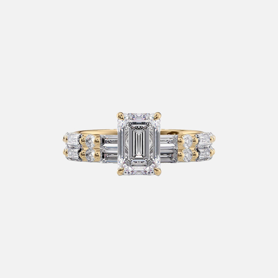  The Patricia Emerald Lab Diamond Ring 14k Yellow Gold 003