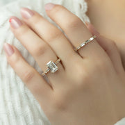  The Patricia Emerald Lab Diamond Ring 14k Yellow Gold 005
