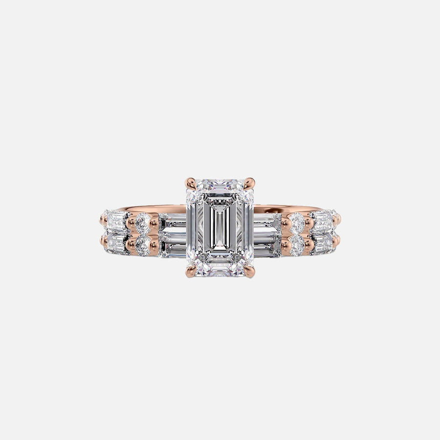  The Patricia Emerald Lab Diamond Ring 18k Rose Gold 003