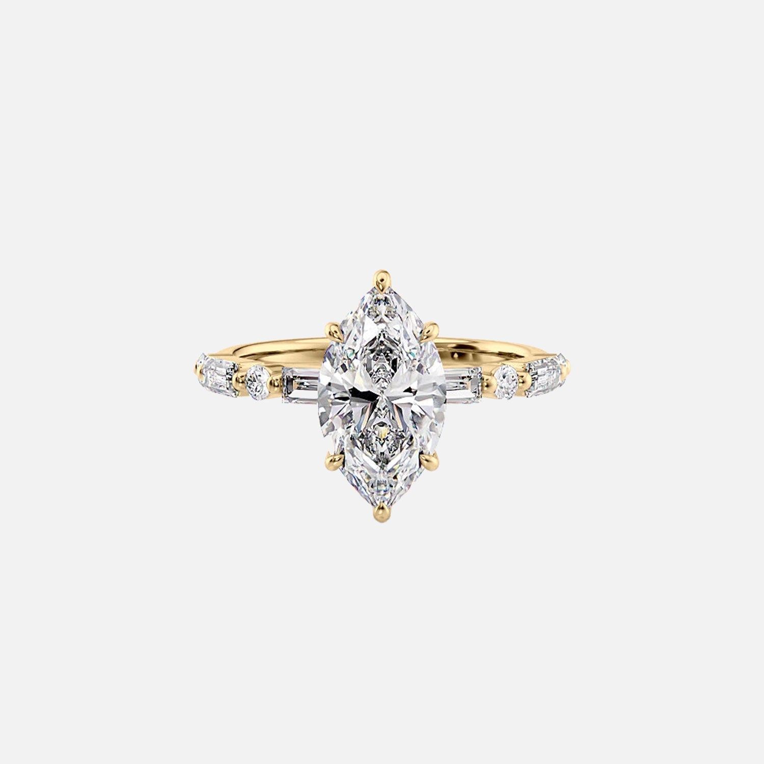 The Patricia Marquise Lab Diamond Ring 14k Yellow Gold 001