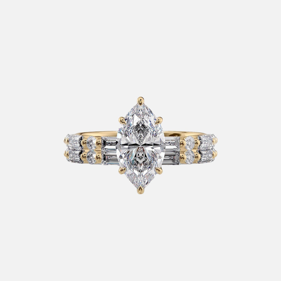  The Patricia Marquise Lab Diamond Ring 14k Yellow Gold 003