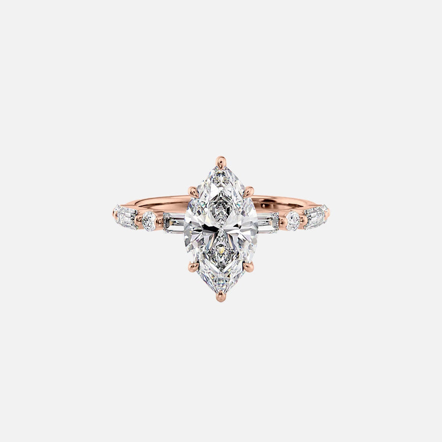  The Patricia Marquise Lab Diamond Ring 18k Rose Gold 001