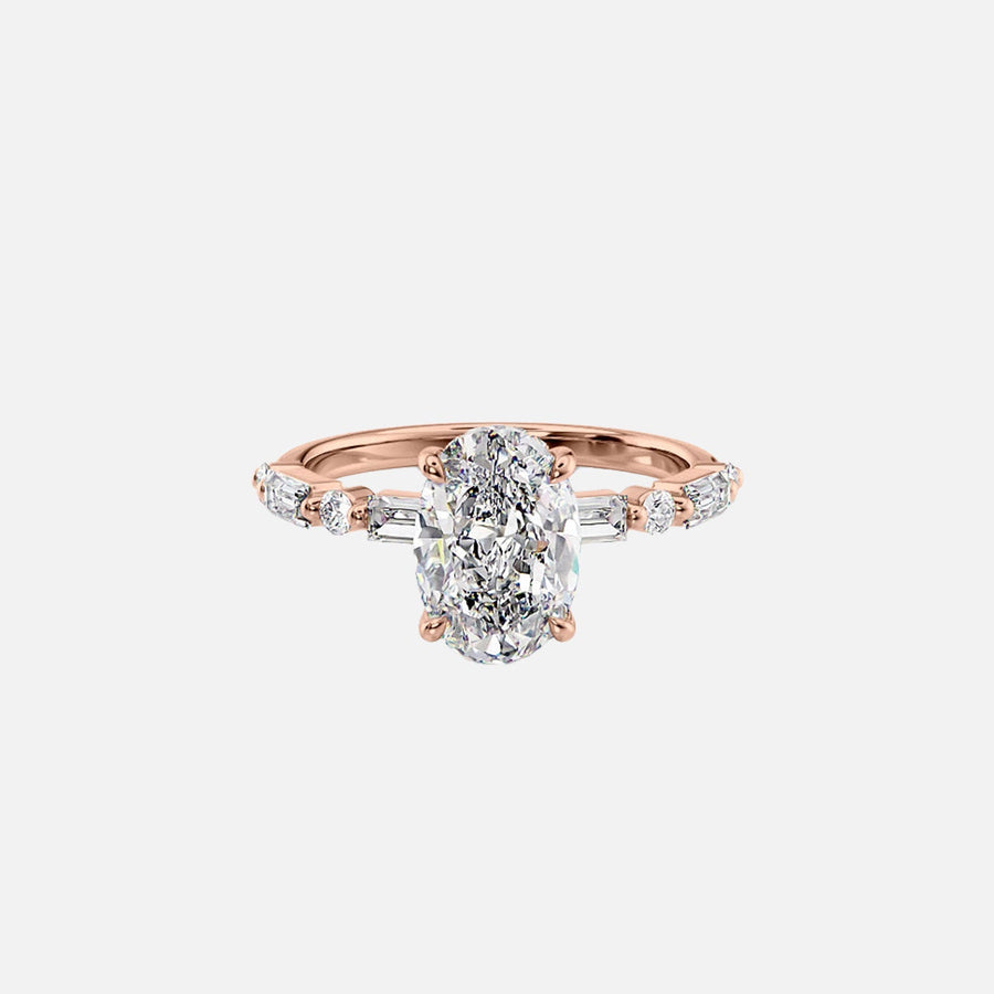  The Patricia Oval Lab Diamond Ring 14k Rose Gold 001