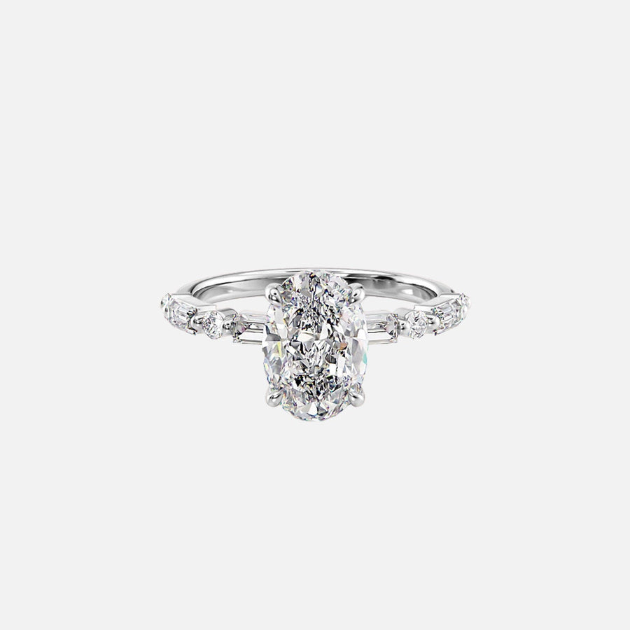  The Patricia Oval Lab Diamond Ring 14k White Gold 001