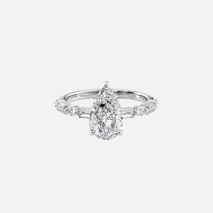  The Patricia Pear Lab Diamond Ring 14k White Gold 001