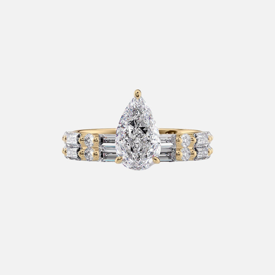  The Patricia Pear Lab Diamond Ring 14k Yellow Gold 003