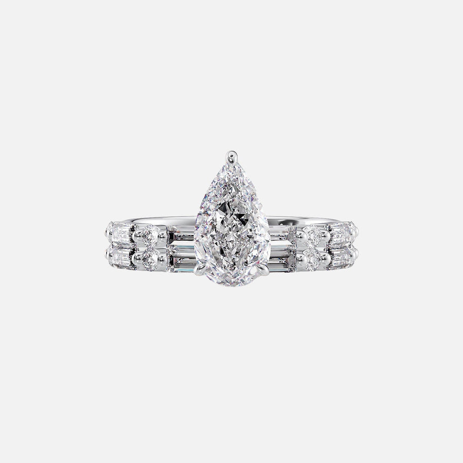  The Patricia Pear Lab Diamond Ring 18k White Gold 003
