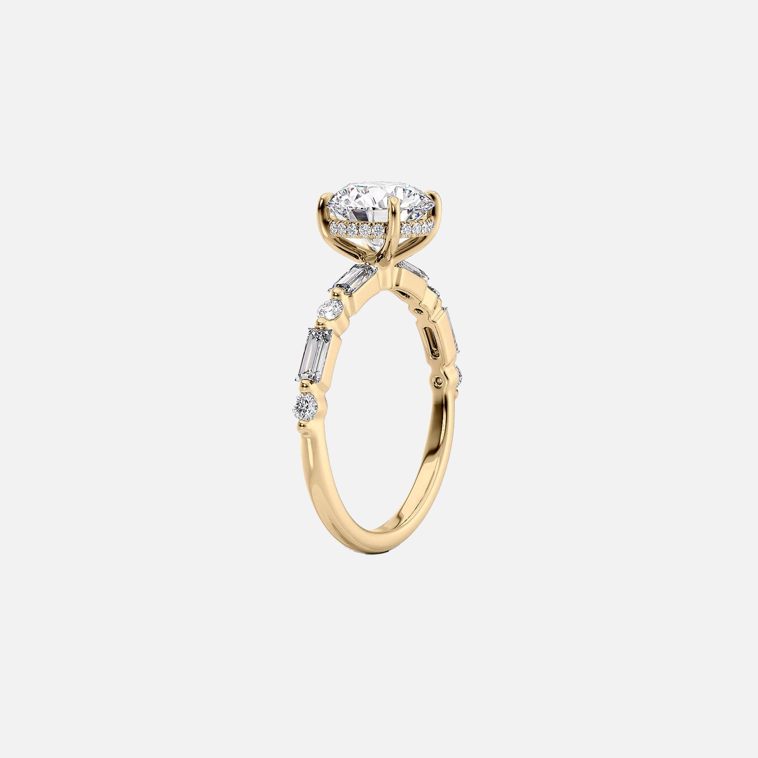  The Patricia Pear Moissanite Ring 14k Yellow Gold 002