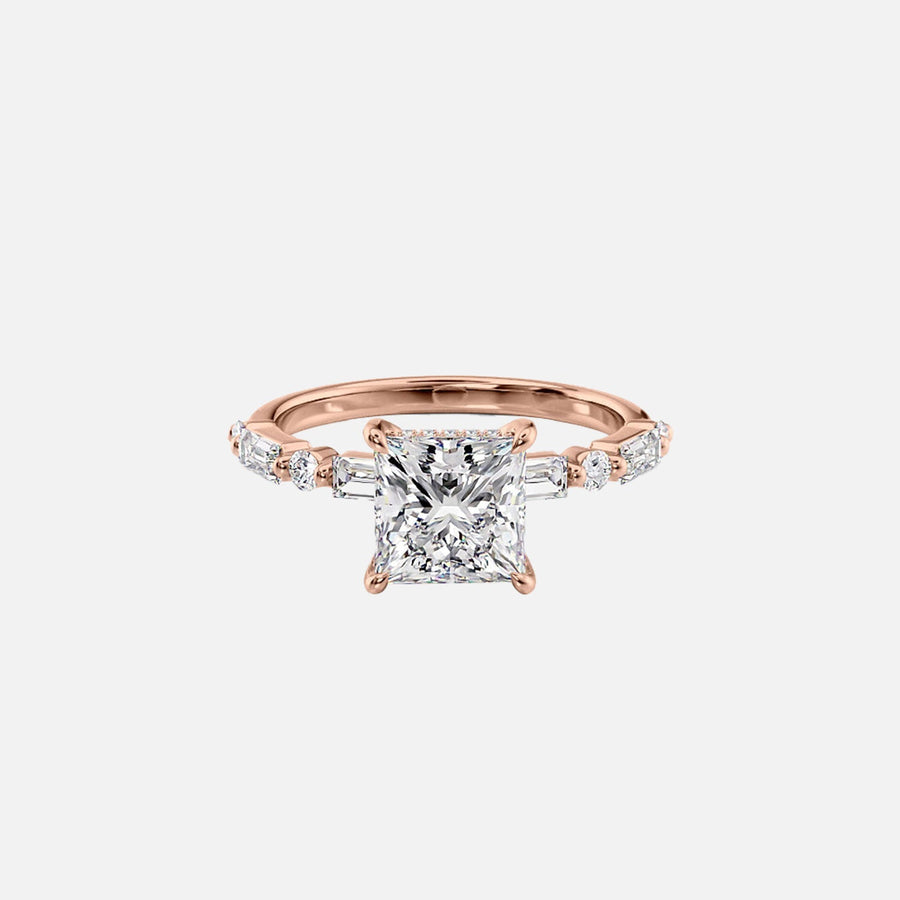  The Patricia Princess Moissanite Ring 18k Rose Gold 001
