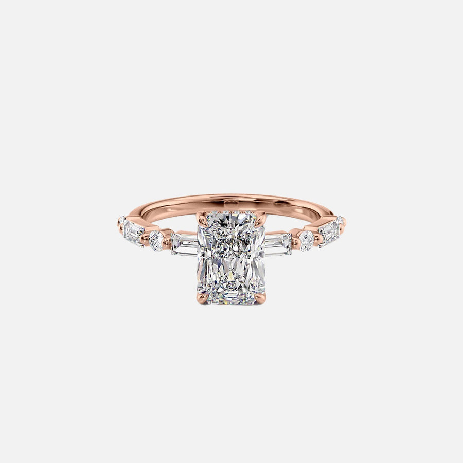  The Patricia Radiant Lab Diamond Ring 18k Rose Gold 001