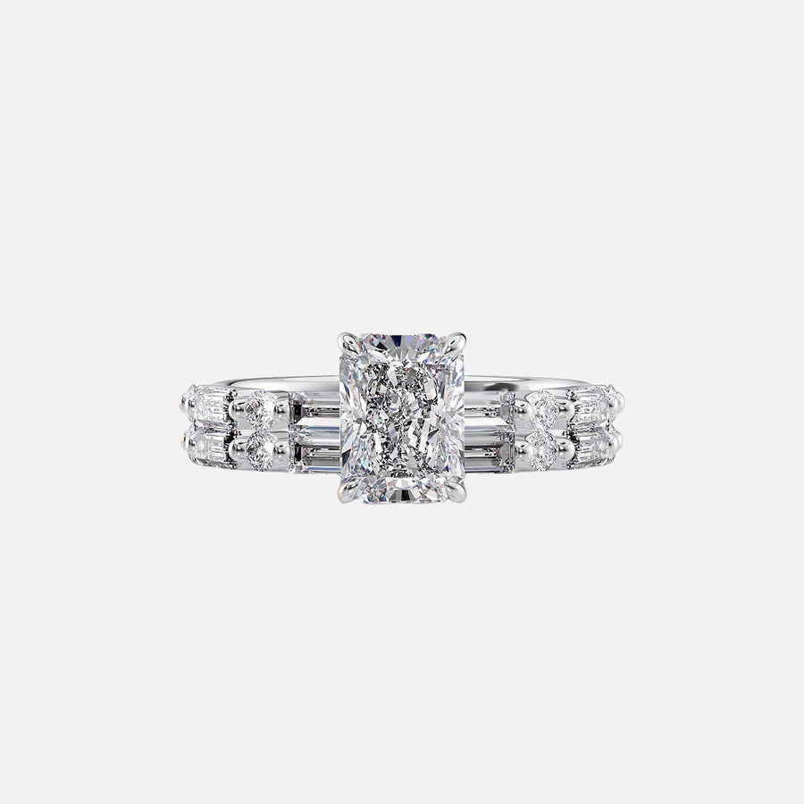  The Patricia Radiant Moissanite Ring 18k White Gold 003