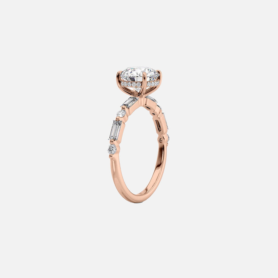  The Patricia Round Lab Diamond Ring 14k Rose Gold 002