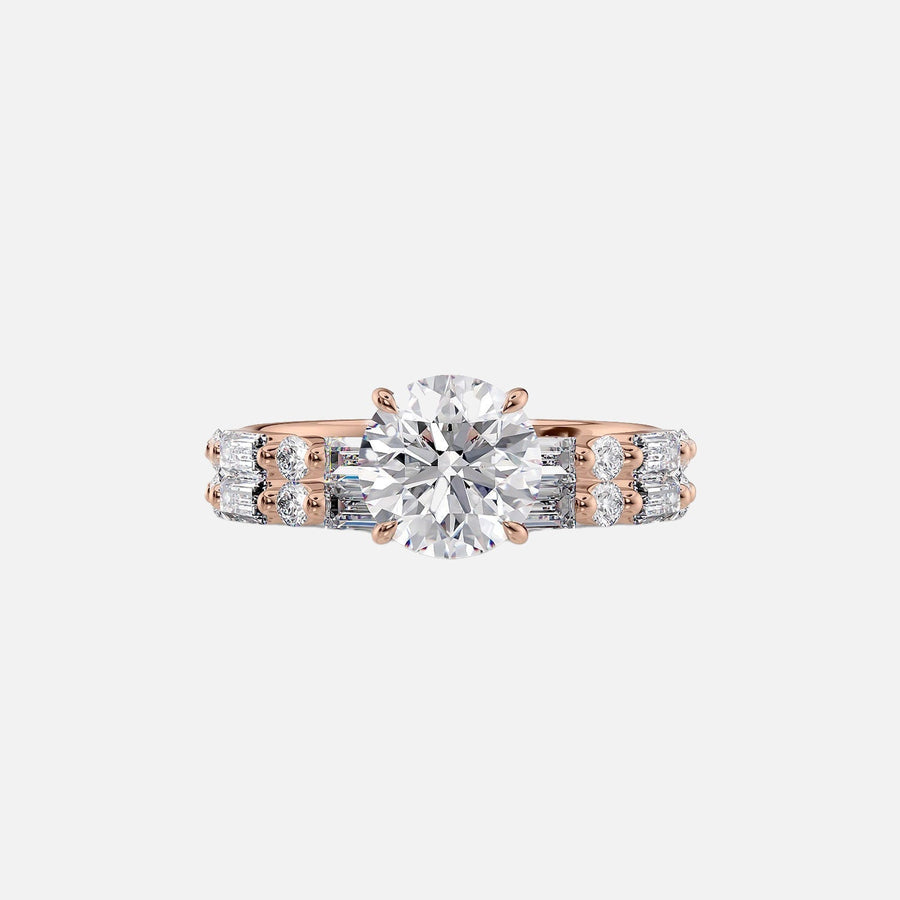 The Patricia Round Lab Diamond Ring 14k Rose Gold 003
