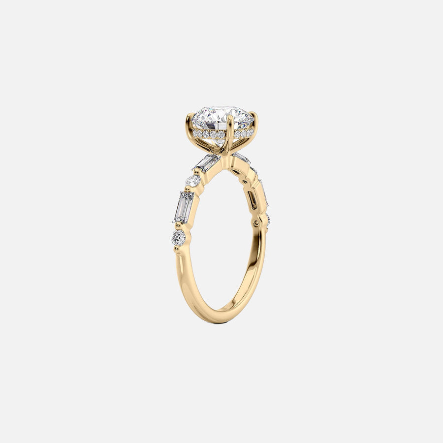  The Patricia Round Lab Diamond Ring 18k Yellow Gold 002