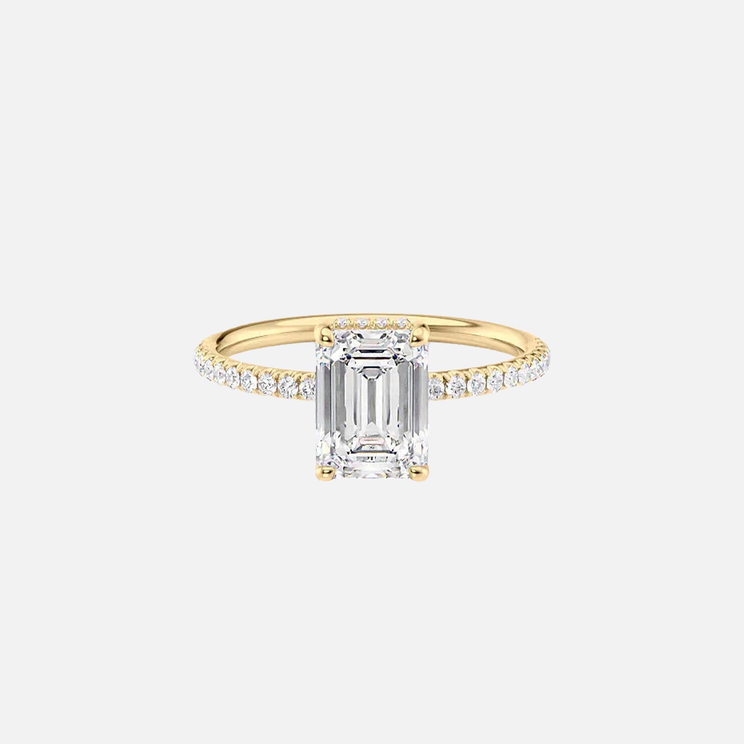 The Pave Alex Emerald Lab Diamond Ring 14k Yellow Gold 001
