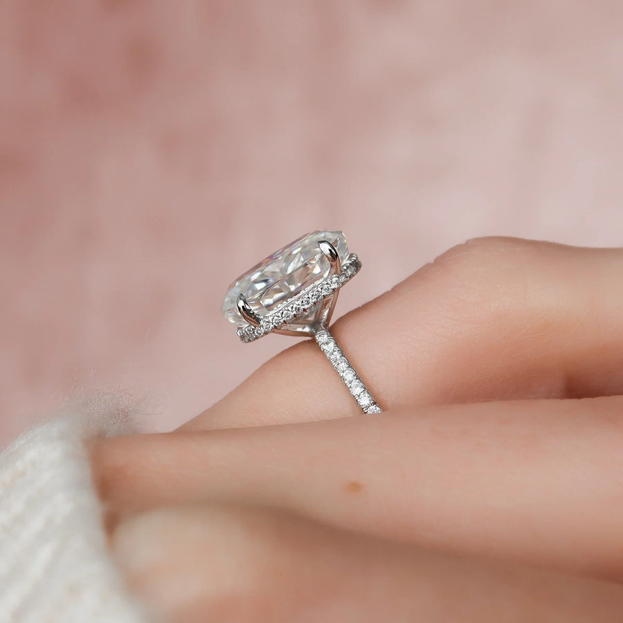 The Pave Alex Oval Lab Diamond Ring 14k White Gold 003