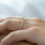  The Pave Alex Oval Lab Diamond Ring 14k Yellow Gold 003