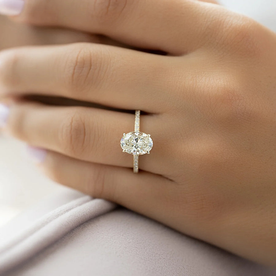  The Pave Alex Oval Lab Diamond Ring 14k Yellow Gold 004 Final