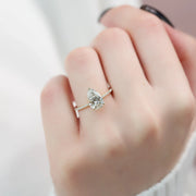  The Pave Alex Pear Lab Diamond Ring 14k Yellow Gold 003