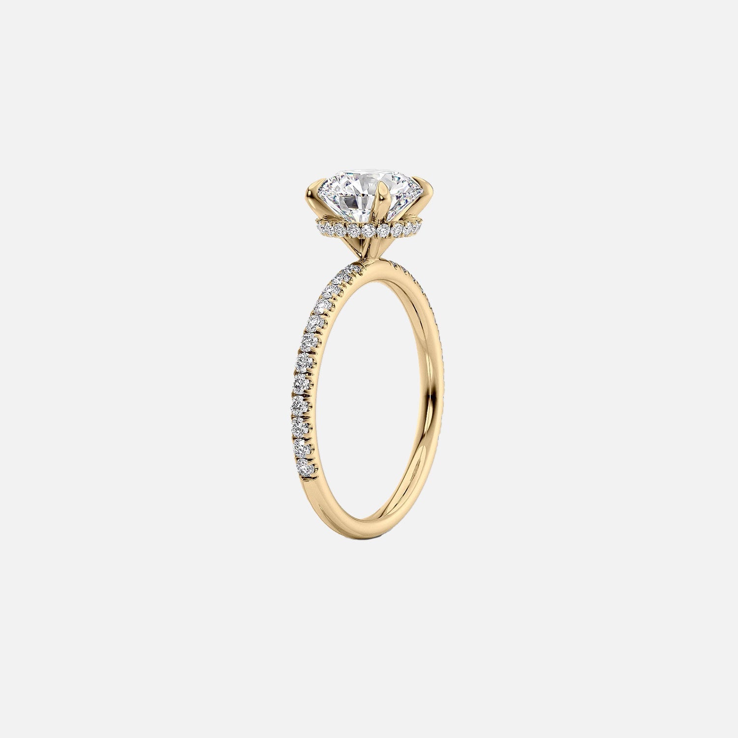  The Pave Alex Pear Moissanite Ring 14k Yellow Gold 002