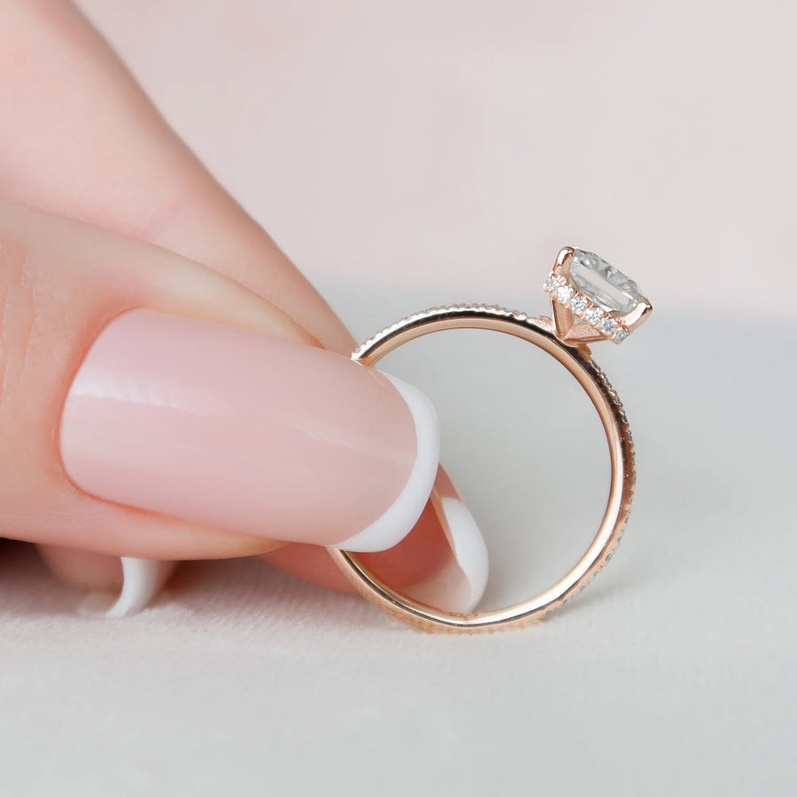  The Pave Alex Radiant Lab Diamond Ring 14k Rose Gold 004 Final