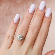  The Pave Alex Radiant Lab Diamond Ring 14k White Gold 003