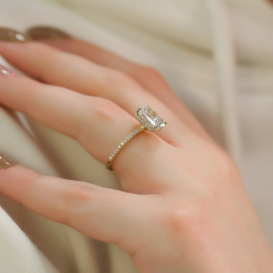  The Pave Alex Radiant Lab Diamond Ring 18k Yellow Gold 004 Final
