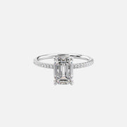  The Pave Alison Emerald Lab Diamond Ring 18k White Gold 001