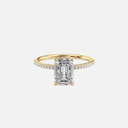  The Pave Alison Emerald Lab Diamond Ring 18k Yellow Gold 001