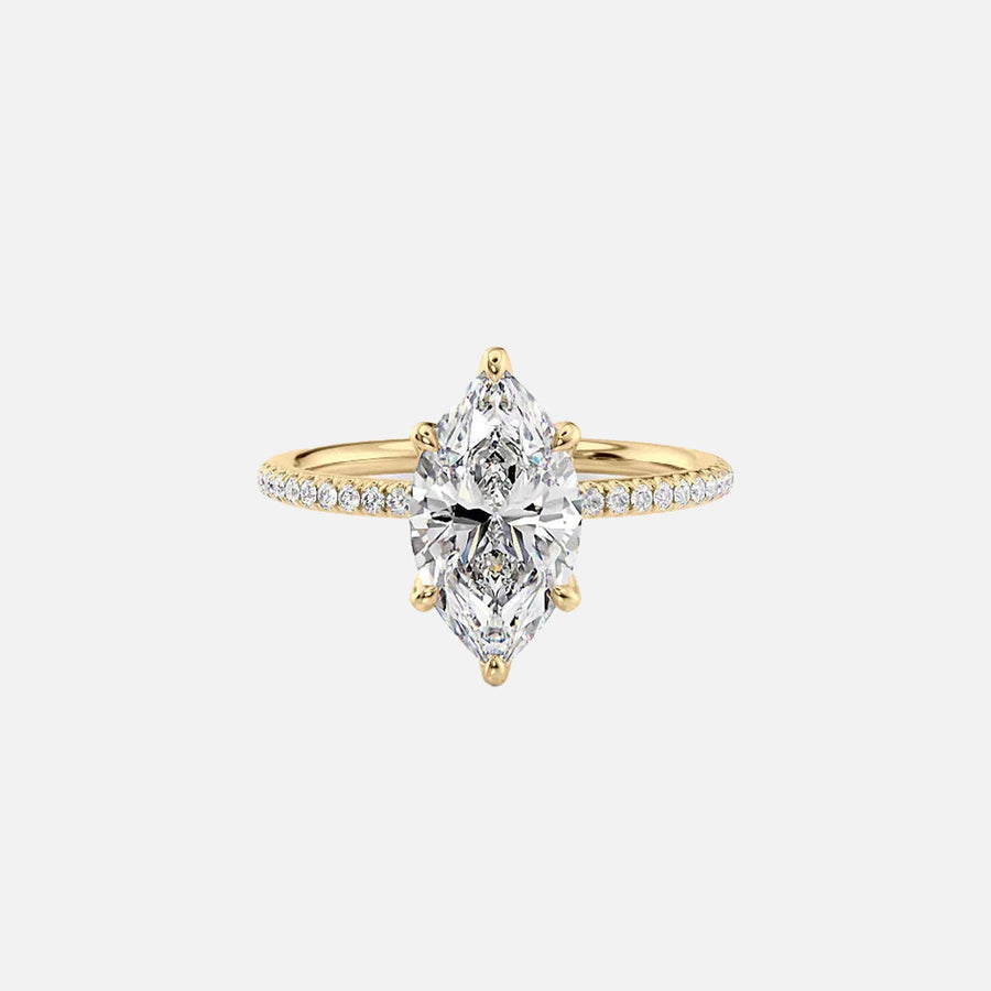 The Pave Alison Marquise Lab Diamond Ring 14k Yellow Gold 001