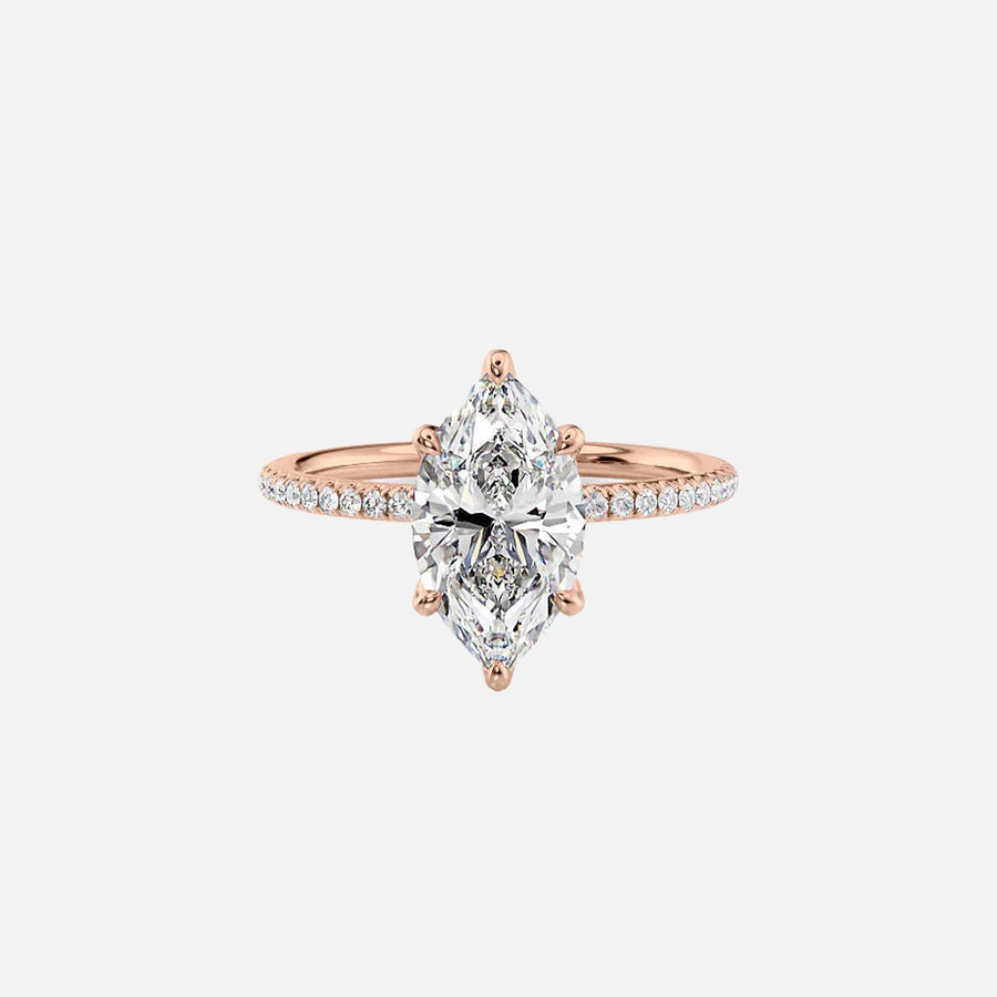  The Pave Alison Marquise Lab Diamond Ring 18k Rose Gold 001